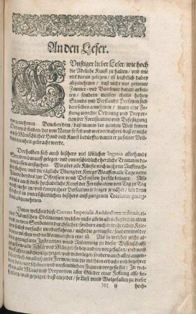 An den Leser.