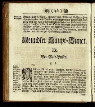 Neundter Haupt-Punct. IX. Von Wald-Bussen.
