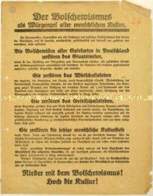 Aufruf zum Kampf gegen den Bolschewismus