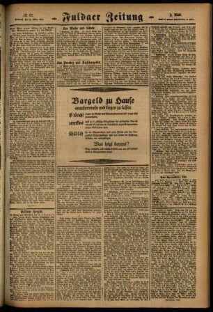 Zweite Ausgabe vom Mittwoch, den 21. März 1917.