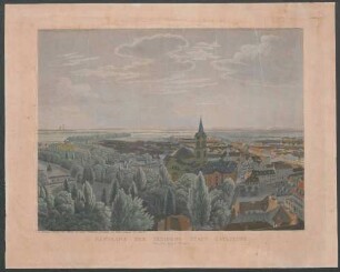 Panorama der Residenz Stadt Carlsruhe, Aussicht gegen Westen