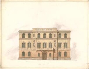 Métivier, Jean Baptiste; "Facade d´un hôtel" - Aufriss