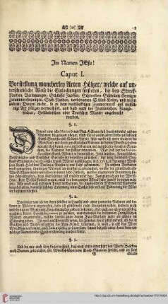 Caput I: Vorstellung mancherley Arten Hoelzer […]
