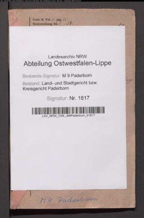 Erblasser: Brüning, Charlotte Sophie, geb. Rintelen; Ehepartner: Brüning, Franz Anton :