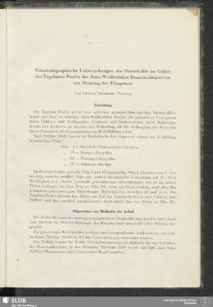 Feinstratigraphische Untersuchungen der Braunkohle im Gebiet des Tagebaues Profen des Zeitz-Weißenfelser Braunkohlenreviers zur Deutung der Flözgenese