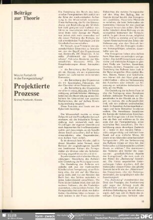 Projektierte Prozesse : Beiträge zur Theorie