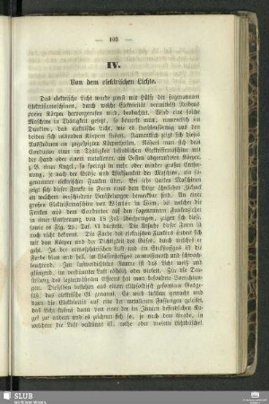 IV. Von dem elektrischen Lichte