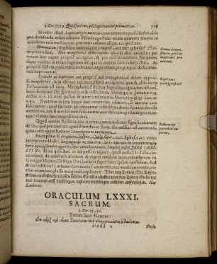 Oraculum LXXXI. Sacrum. - Oraculum C. Sacrum.