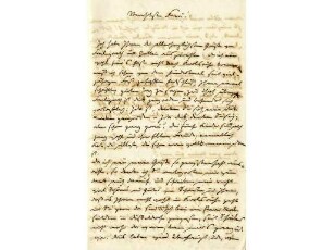 Originalbrief von Levin Schücking an Alwine Schroedter, geschrieben in Münster