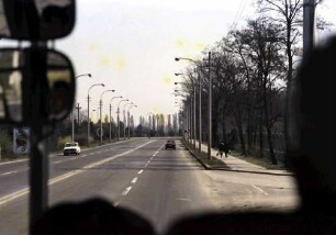 Baneasa: Vom Bus, Straße 1, Ploesti-Bucuresti bei Baneasa
