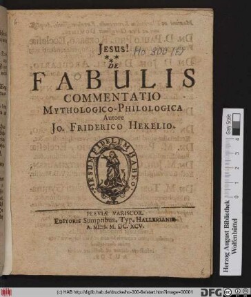 De Fabulis Commentatio Mythologico-Philologica