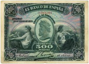 Geldschein, 500 Pesetas, 28.1.1907