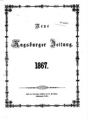 Neue Augsburger Zeitung. 1867,1/6