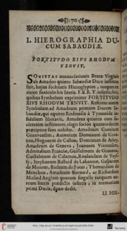 Hierographia ducum sabaudiae [I-XVIII]