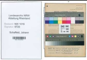 Entnazifizierung Johann Schaffeld , geb. 17.04.1900 (Schneidermeister)
