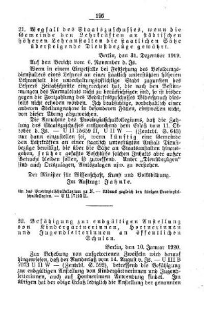 Befähigung zur endgültigen Anstellung von Kindergärtnerinnen, Hortnerinnen und Jugendleiterinnen an öffentliche Schulen : [D. Allgemeine Angelegenheiten der Unterrichtsanstalten]