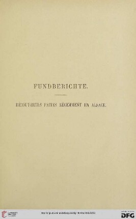 Fundberichte / Découvertes faites récemment en Alsace
