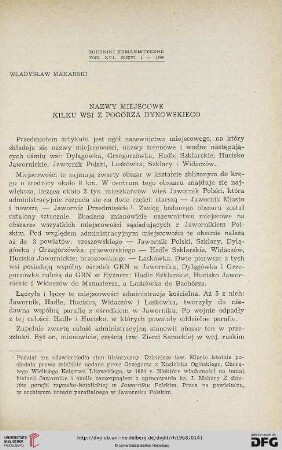 16: Nazwy miejscowe kilku wsi z Pogórza Dynowskiego
