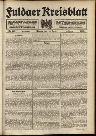 Ausgabe vom Montag, den 24. Juni 1912.