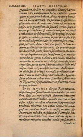 Commentariorvm De Statv Religionis Et Reipublicae In Regno Galliae ... Partis Libri .... 5, Libri tres Henrico Tertio Rege
