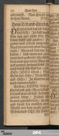 Vom Tod und Sterben