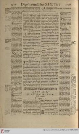 Liber XIX. De Actionibus Empti