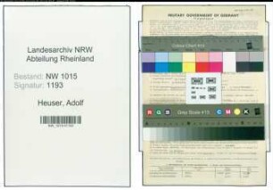 Entnazifizierung Adolf Heuser , geb. 27.10.1900 (Lehrer)