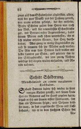 Sechste Schilderung. Meuchelmord an einem veralteten Liebhaber.