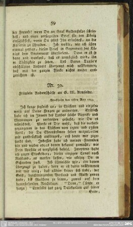 Nr. 30. Fräulein Rudenschöld an G. M. Armfeldt. Stockholm den 28sten May 1793