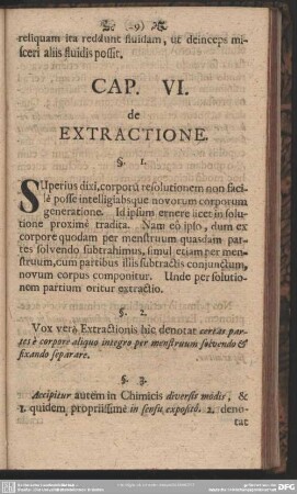 Cap. VI. de Extractione