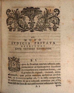 De Modo Ivdicia Privata Exercendi Apvd Veteres Germanos : Dissertatio
