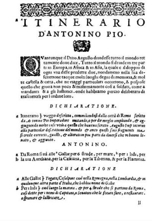 Itinerario D'Antonino Pio.