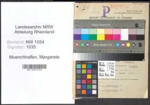 Entnazifizierung Margarete Muenchhalfen , geb. 13.12.1900 ()