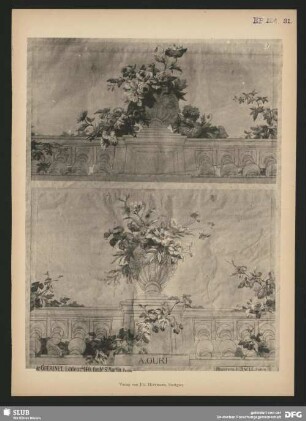 Brüstungen mit Blumenvasen im Stile Louis XIV.