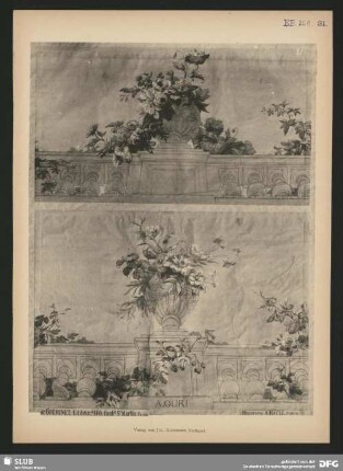 Brüstungen mit Blumenvasen im Stile Louis XIV.