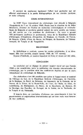 329-341, Rapport moral pour l'année 1968