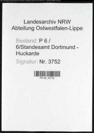 Sterberegister Standesamt Dortmund-Huckarde (IV)