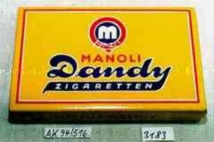 Pappschachtel für 25 Stück Zigaretten "MANOLI Dandy"