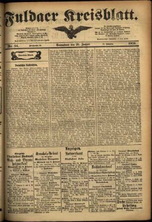 Zweite Ausgabe vom Samstag, den 30. Januar 1909.