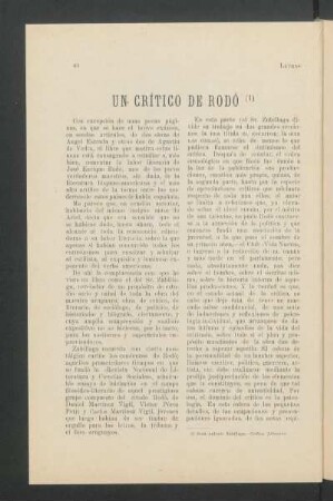 Un crítico de Rodó
