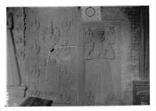 Weinheim Sankt Laurentius Kirche Epitaph Wolf Ulner von Dieburg gestorben (1600), rechts Martha von Ulnerin von Dieburg (gestorben 1576)