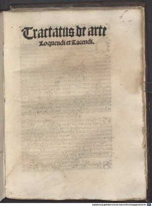 Tractatus de arte Loquendi et Tacendi
