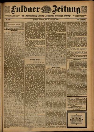 Zweite Ausgabe vom Mittwoch, den 25. Oktober 1899.