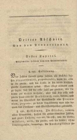 Dritter Abschnitt. Von den Proportionen