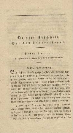 Dritter Abschnitt. Von den Proportionen