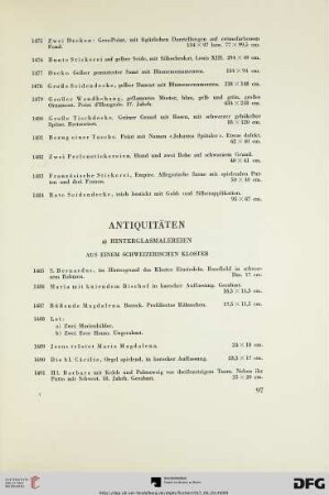 Antiquitäten (Nr. 1485-1672)