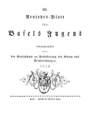 3: Neujahrsblatt für Basels Jugend - 3.1823