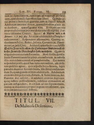 Titul. VII. De Malitiosa Desertione