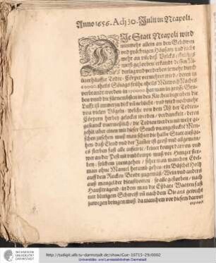 Anno 1656 Adj. 30. Juliii in Neapoli