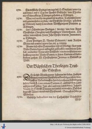 Der Päpstischen Theologen Teutsche Schrifften.